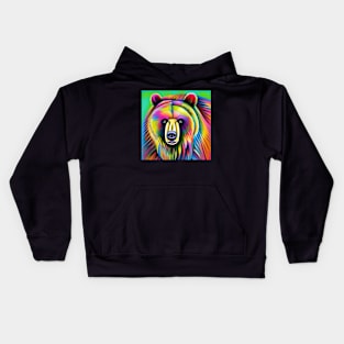 Bear Rainbow Painting Kids Hoodie